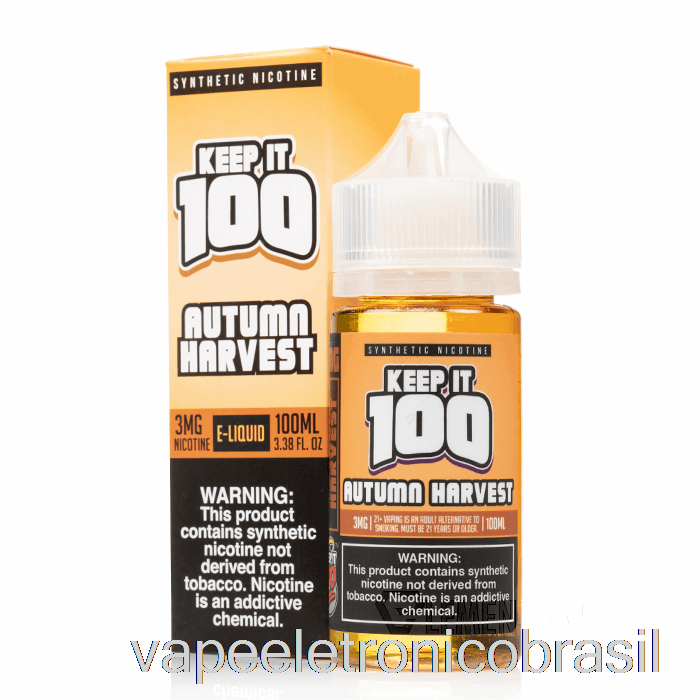 Vape Recarregável Colheita De Outono - Keep It 100 E-liquid - 100ml 6mg